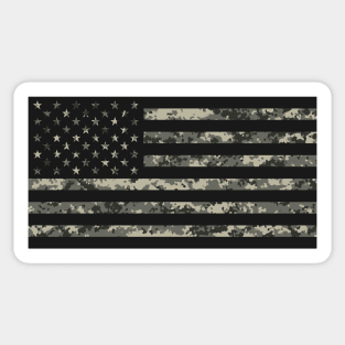 US Flag - Urban Black Sticker